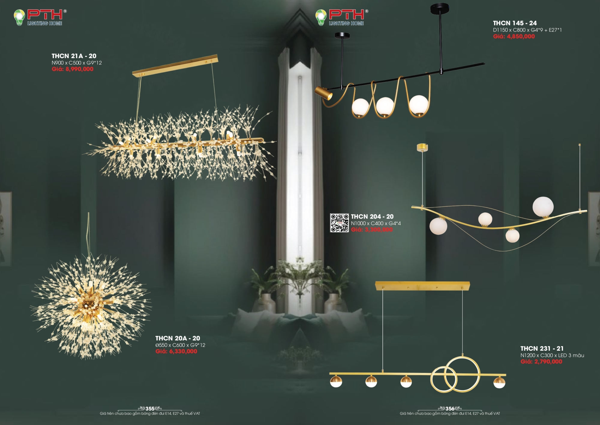 Bảng giá đèn trang trí PTH Lighting Home 2026